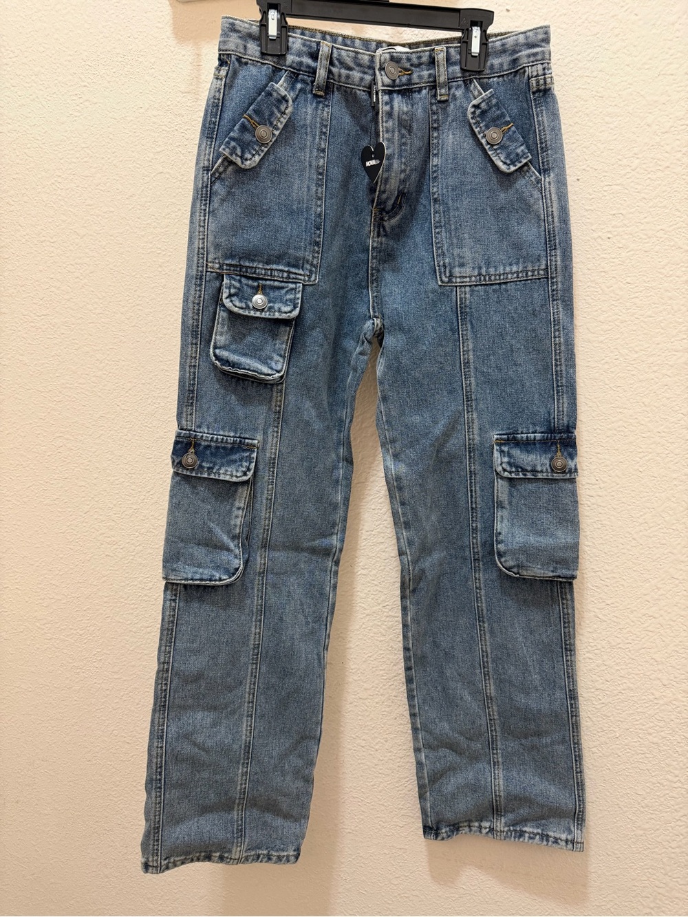 Fashion Nova Kids mini wide leg cargo jeans